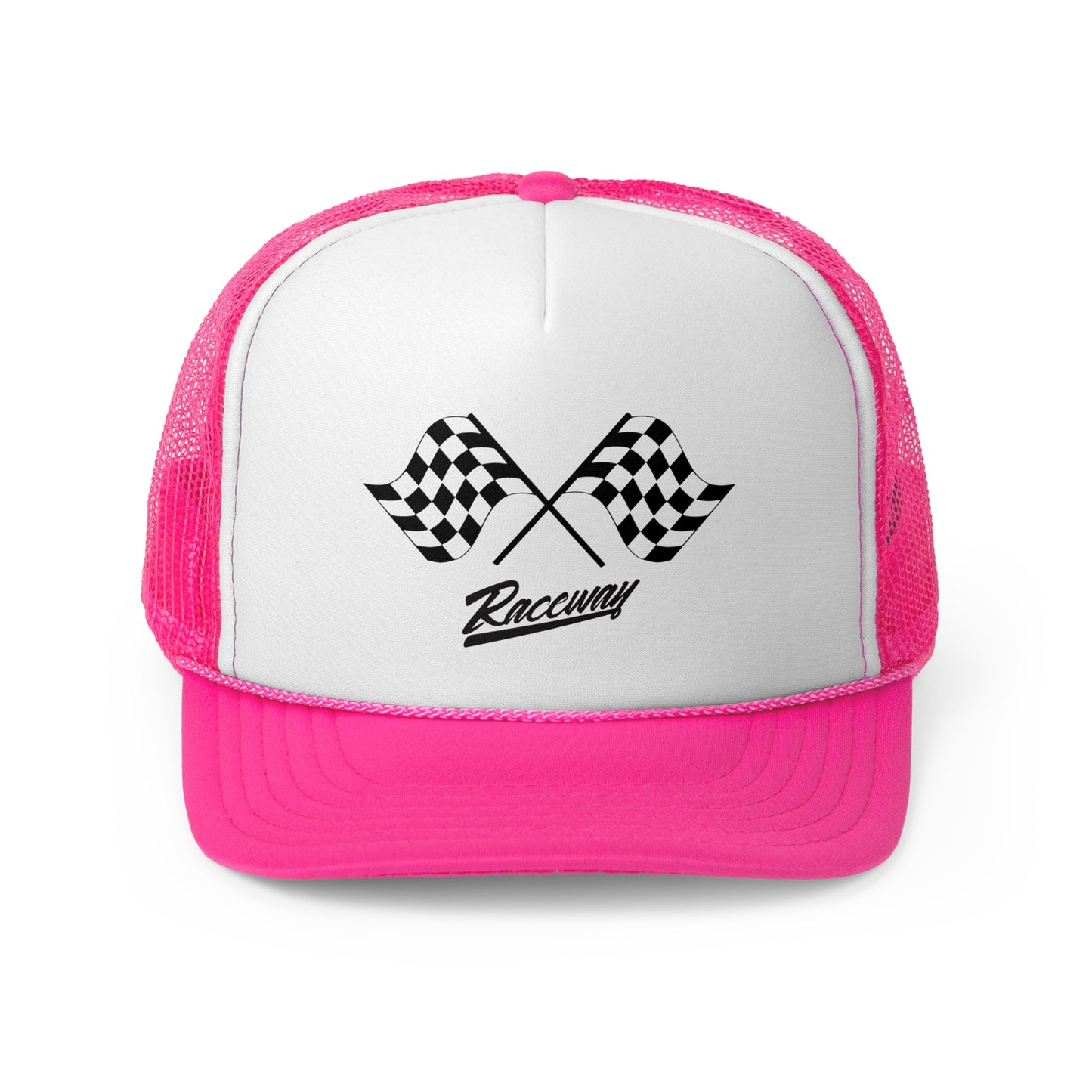 Raceway Hats 5-Panel Foam Trucker Hat - Crossed Flags