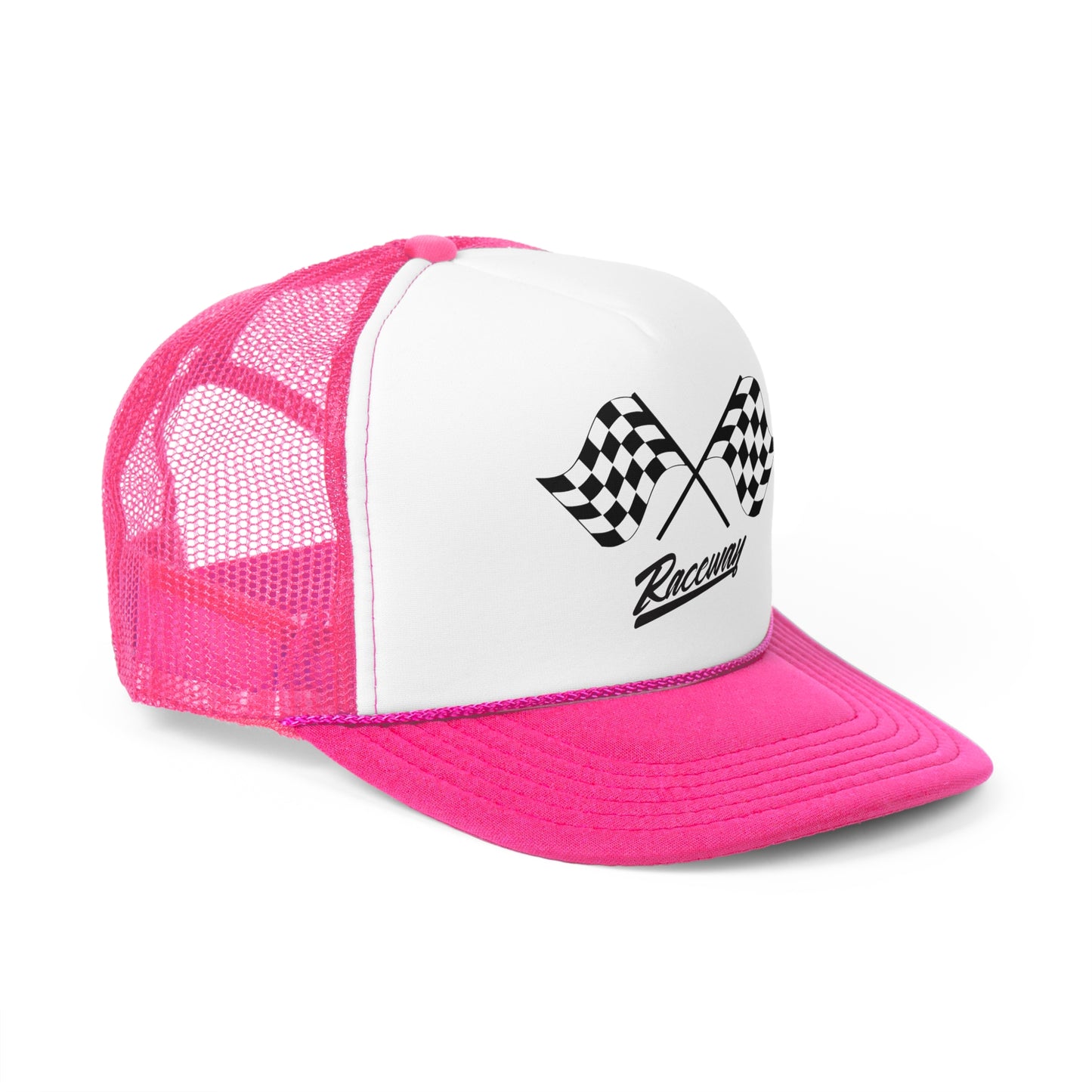 Raceway Hats 5-Panel Foam Trucker Hat - Crossed Flags