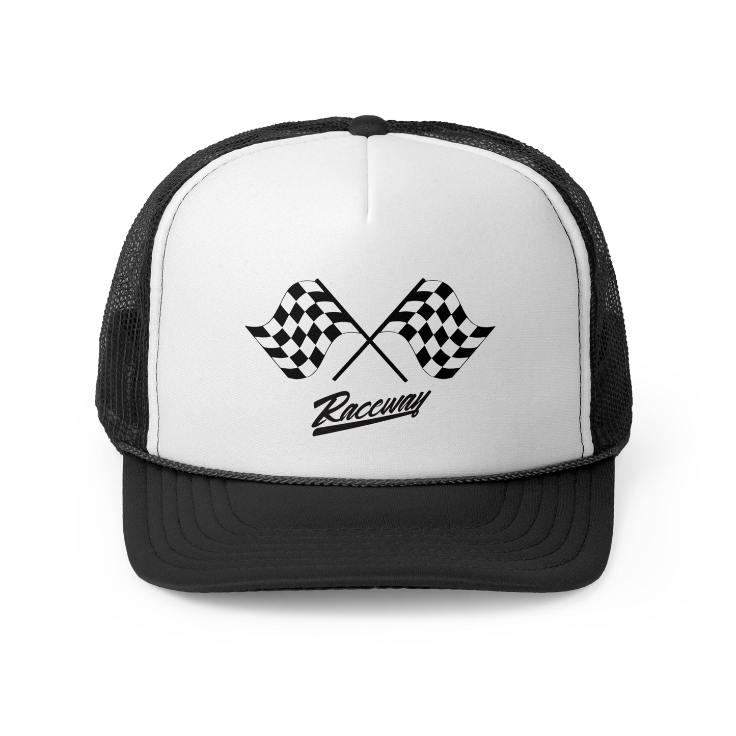 Raceway Hats 5-Panel Foam Trucker Hat - Crossed Flags