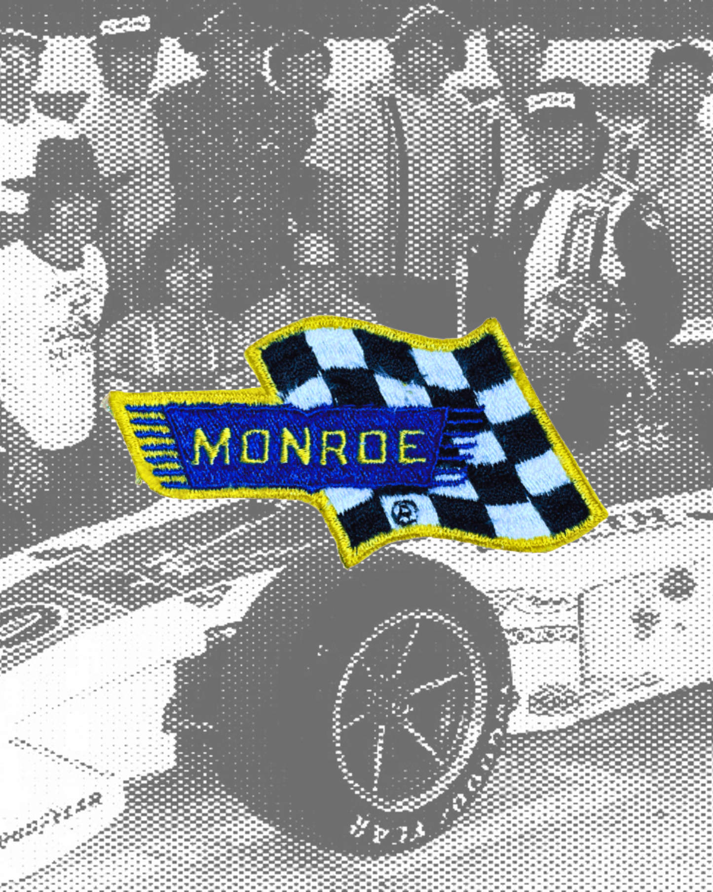 Vintage Monroe Shocks Checkered Flag Patch