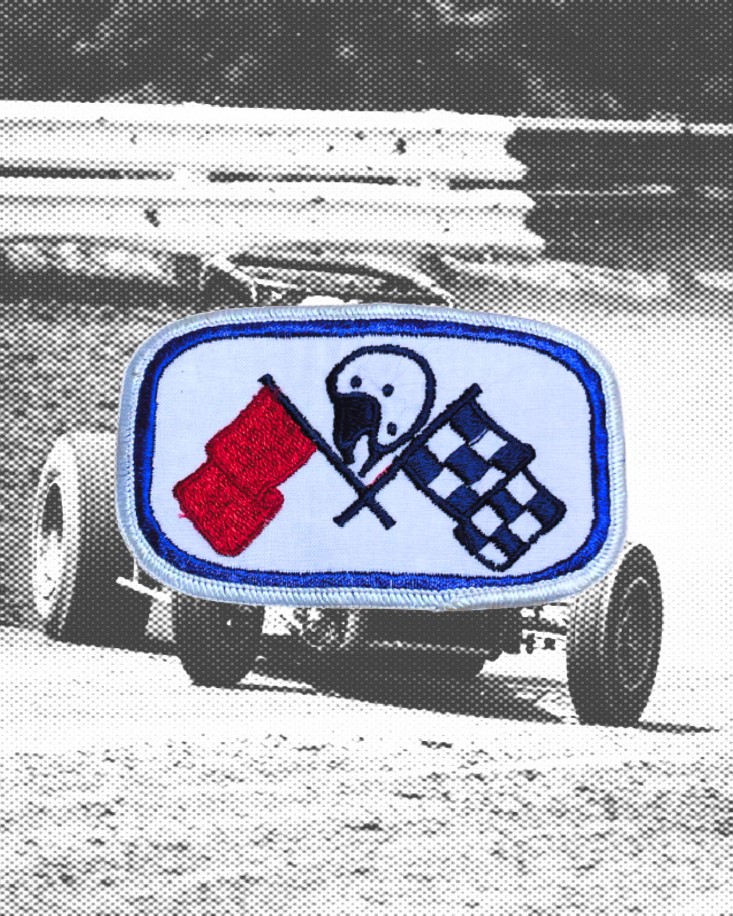 Vintage Crossed Flags Racing Patch