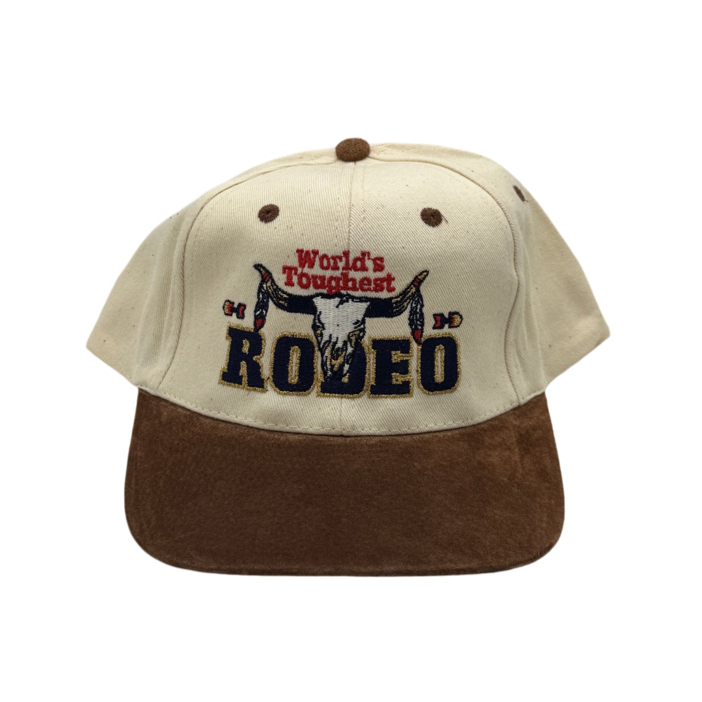 Vintage New Old Stock World's Toughest Rodeo Leather Slide Hat