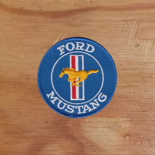 Vintage Style Blue Ford Mustang Patch