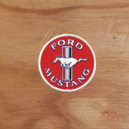 Vintage Style Red Ford Mustang Patch