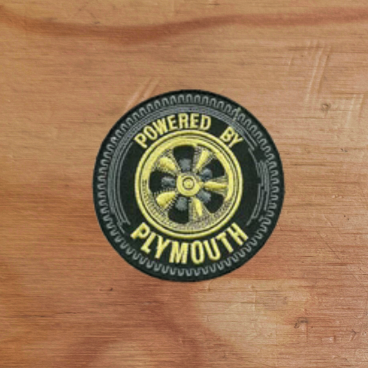 Vintage Style Powered by Plymouth Tire & Wheel Patch