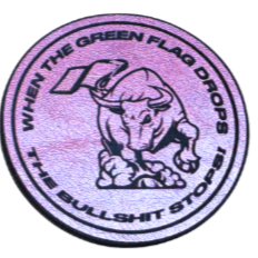 When The Green Flag Drops The Bullsh!t Stops Patch Trucker Hat