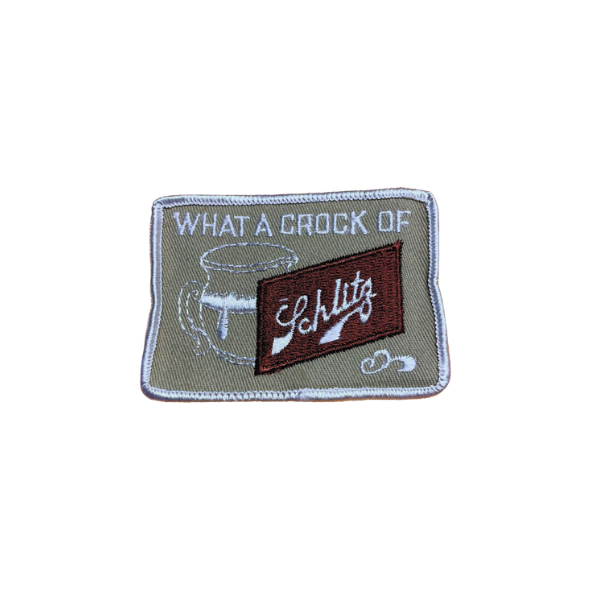 Vintage Crock of Schlitz Beer Patch