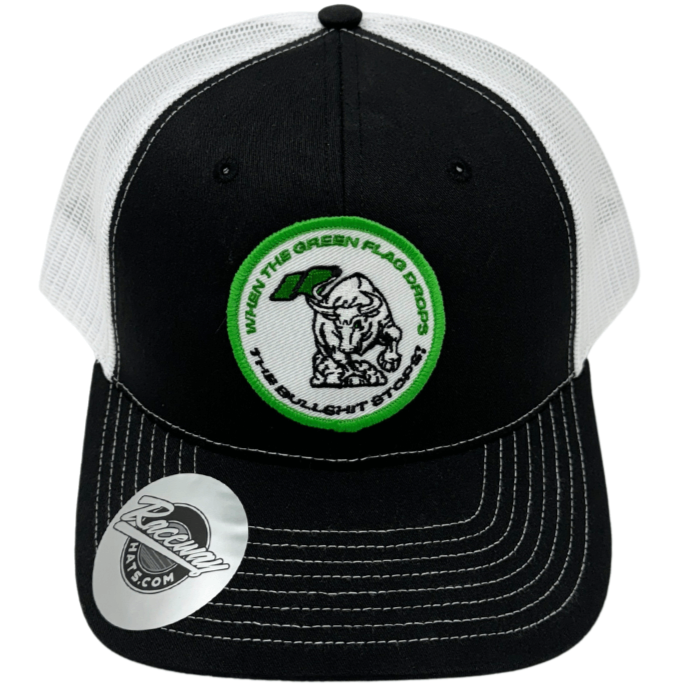 When The Green Flag Drops The Bullsh!t Stops Patch Trucker Hat