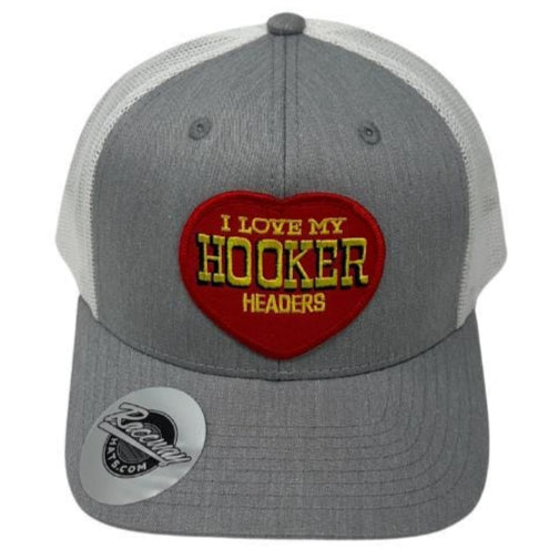 Readymade Vintage Style Hooker Headers Patch Pressed onto New Decky 6021 6-Panel Trucker Hat