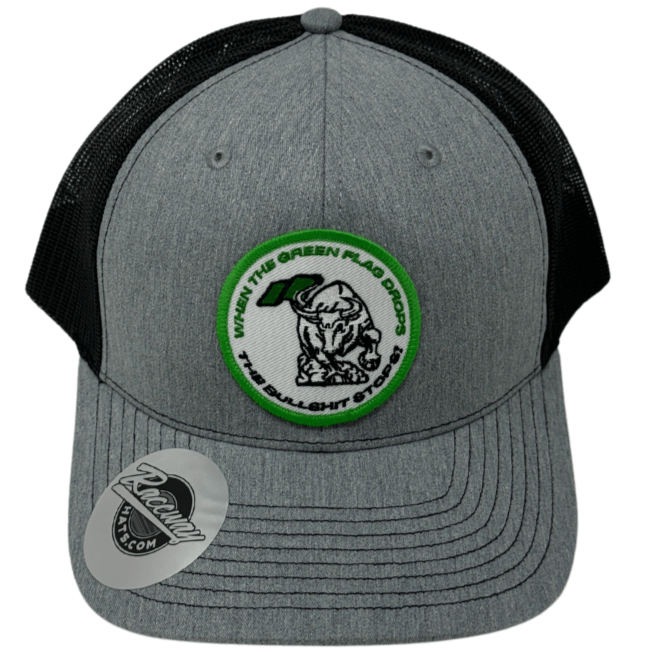 When The Green Flag Drops The Bullsh!t Stops Patch Trucker Hat