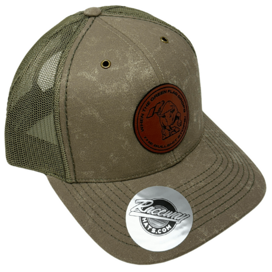 When The Green Flag Drops The Bullsh!t Stops Patch Trucker Hat