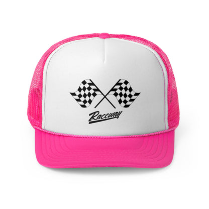 Raceway Hats 5-Panel Foam Trucker Hat - Crossed Flags