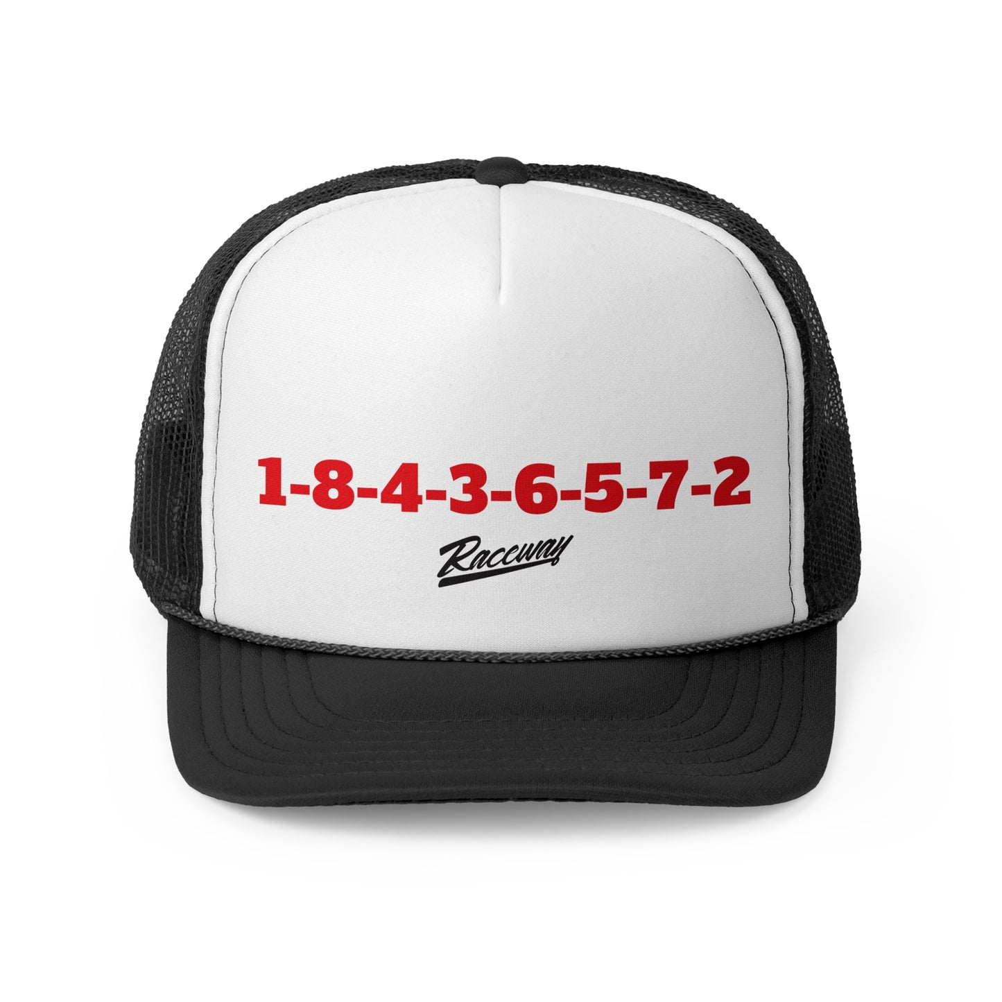 Raceway Hats 5-Panel Foam Trucker Hat - "1-8-4-3-6-5-7-2" SBC Edition