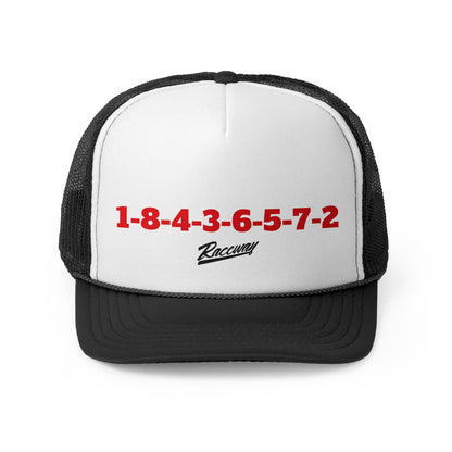 Raceway Hats 5-Panel Foam Trucker Hat - "1-8-4-3-6-5-7-2" SBC Edition