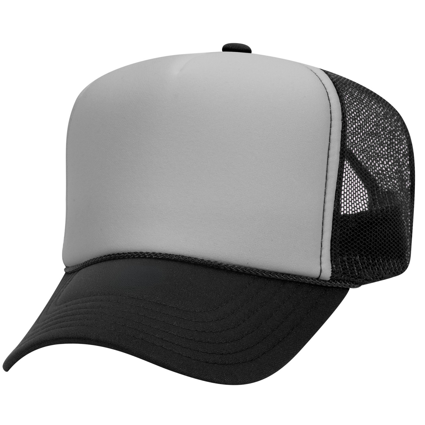 5-Panel High-Profile Snapback Mesh Foam Trucker Hat