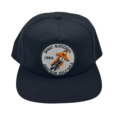 5-Panel Unstructured Snapback Hat with Vintage 1984 SRMC National Amateur Half-Mile Patch