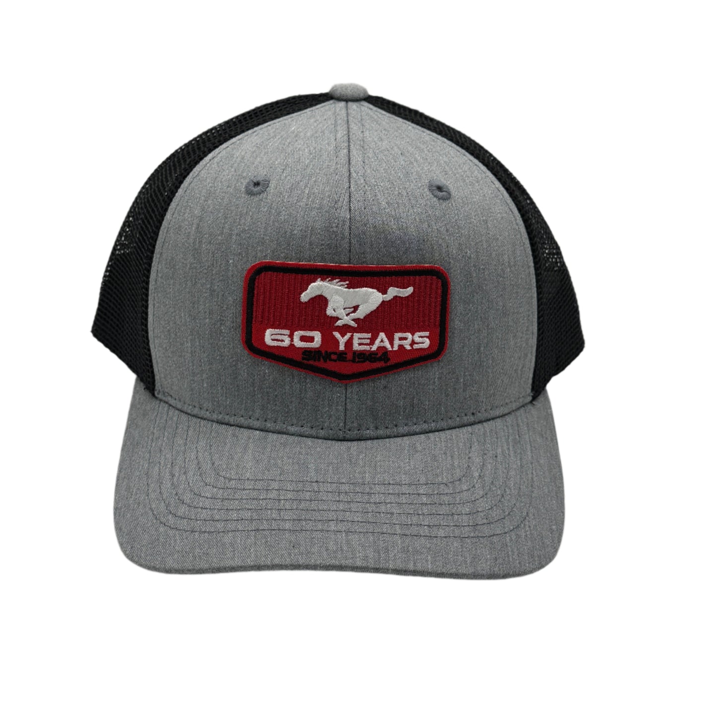 6-Panel Snapback Trucker Hat with Ford Mustang 60th Anniversary Patch