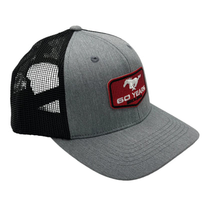 6-Panel Snapback Trucker Hat with Ford Mustang 60th Anniversary Patch
