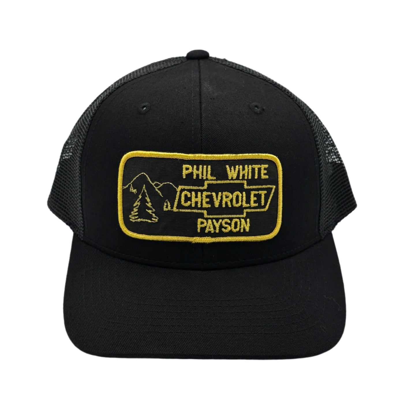 6-Panel Trucker Snapback Hat with Vintage Phil White Chevrolet Patch