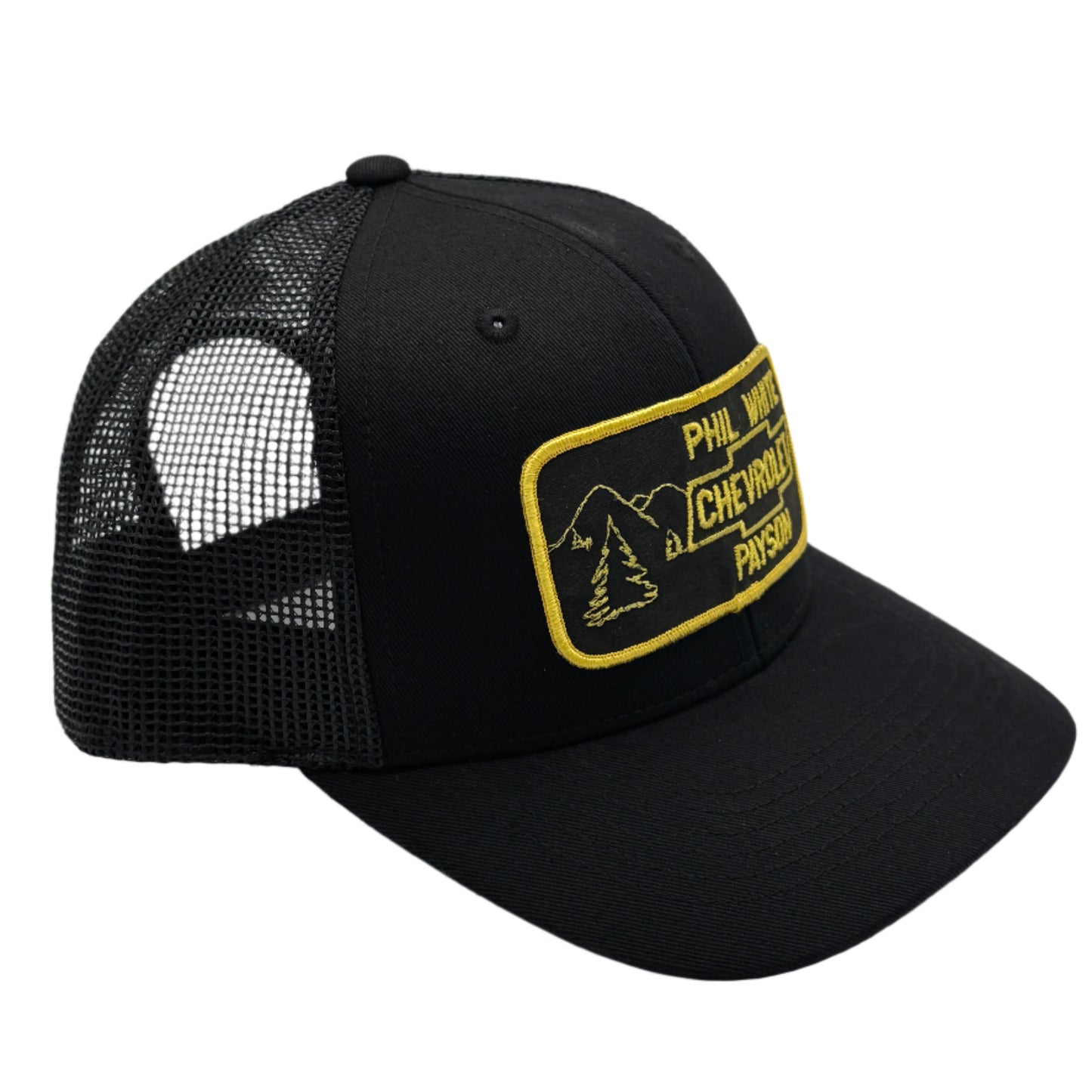 6-Panel Trucker Snapback Hat with Vintage Phil White Chevrolet Patch
