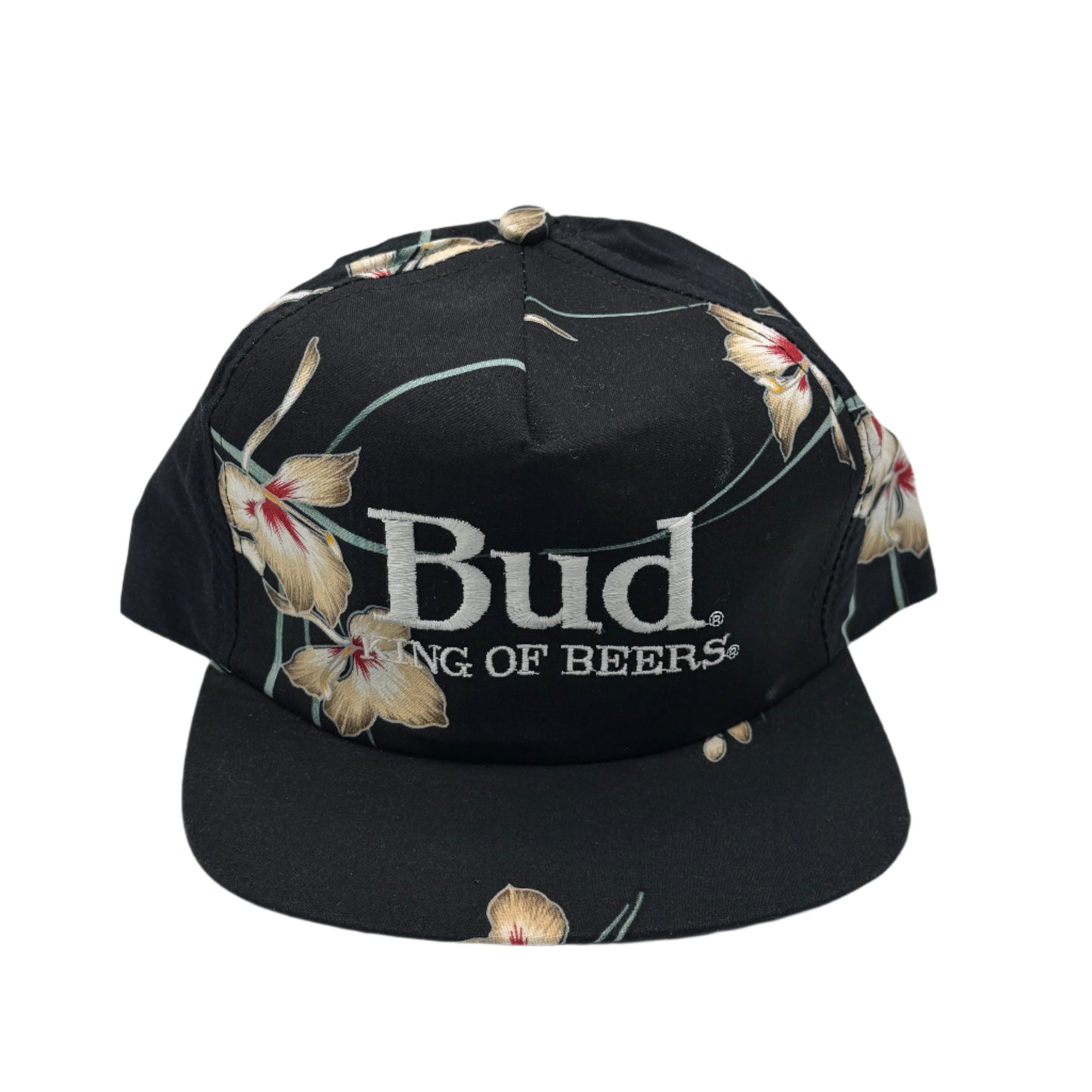 Vintage Bud King of Beers Hawaiian High-Crown Snapback Hat