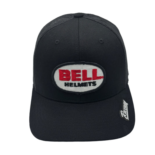 6-Panel Snapback Trucker Hat with Vintage Bell Helmets Patch