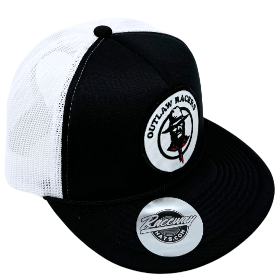 5-Panel Foam Snapback Flatbill Trucker Hat with Outlaw Racers Patch
