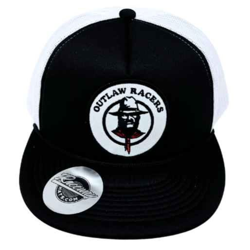 5-Panel Foam Snapback Flatbill Trucker Hat with Outlaw Racers Patch