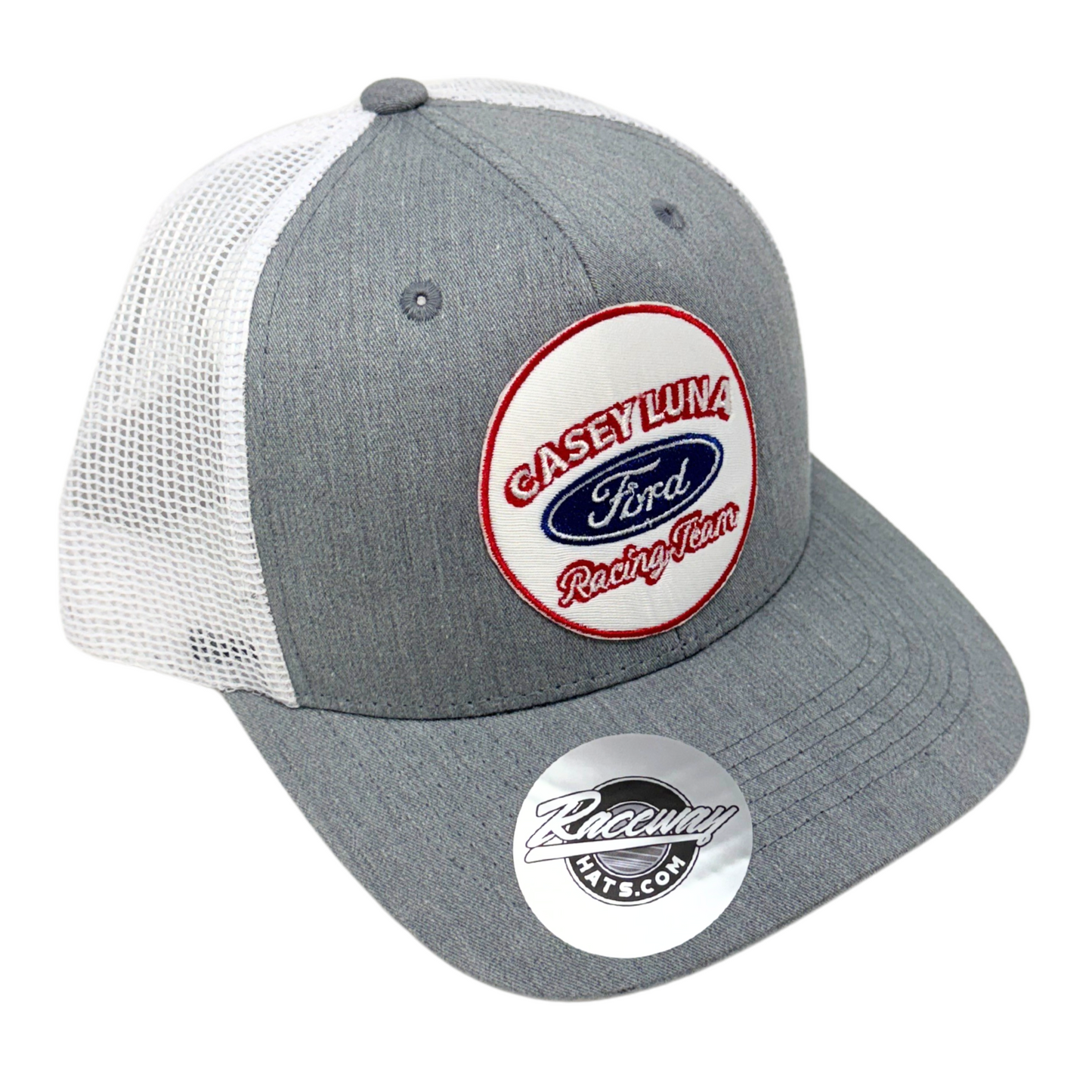 6-Panel Snapback Trucker Hat with Vintage-Style Casey Luna Racing Team Patch