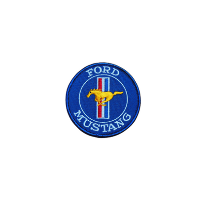 Vintage-Style Blue Ford Mustang Patch