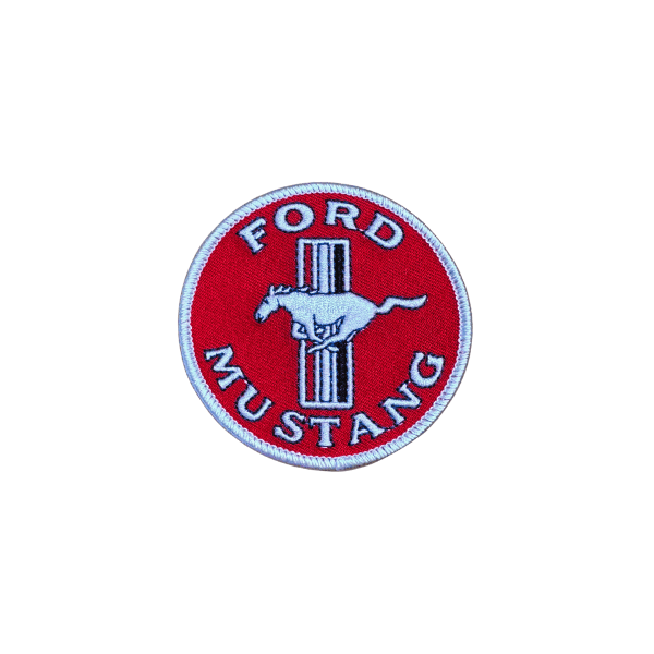 Vintage-Style Red Ford Mustang Patch