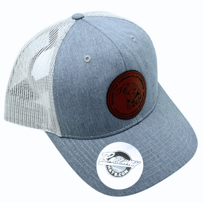 6-Panel Snapback Trucker Hat with "When The Green Flag Drops The Bullshit Stops" Leather Patch