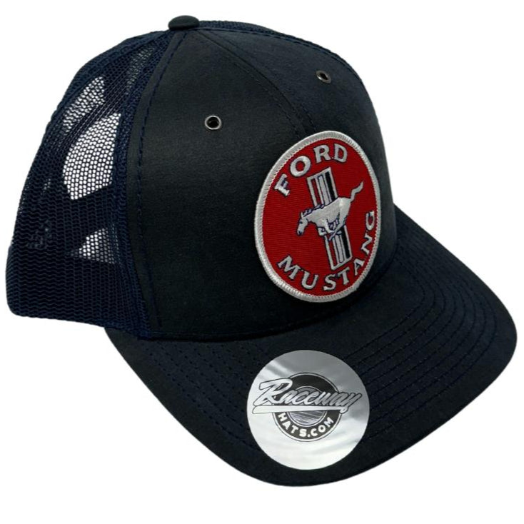 Readymade Vintage Style Mustang Patch on Richardson 112 WF Fremont Trucker Hats