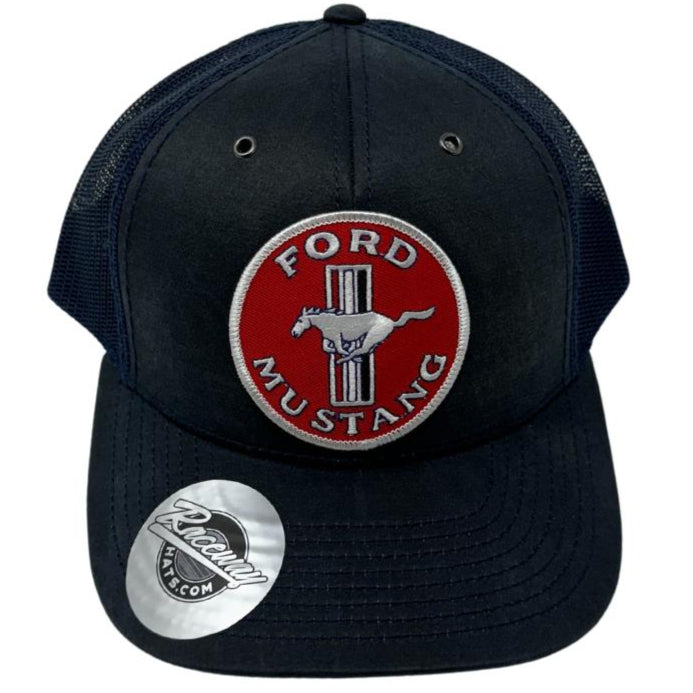 Readymade Vintage Style Mustang Patch on Richardson 112 WF Fremont Trucker Hats