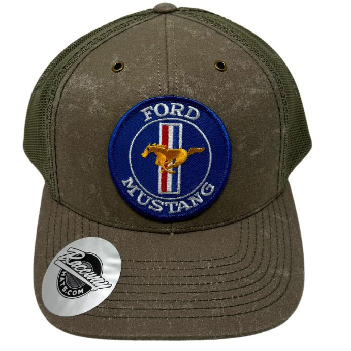 Readymade Vintage Style Mustang Patch on Richardson 112 WF Fremont Trucker Hats