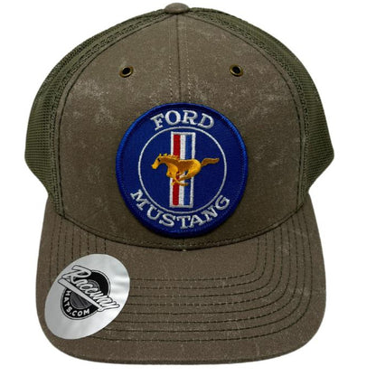 Readymade Vintage Style Mustang Patch on Richardson 112 WF Fremont Trucker Hats