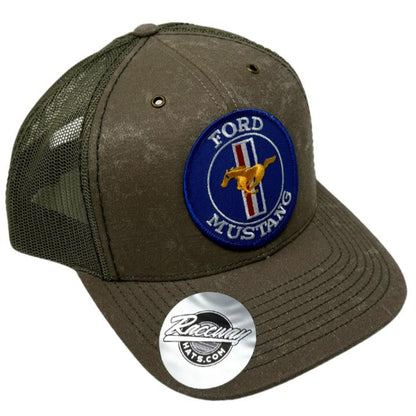 Readymade Vintage Style Mustang Patch on Richardson 112 WF Fremont Trucker Hats