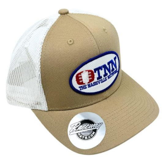 Readymade Vintage-Style TNN Patch Pressed onto New Decky 6021 6-Panel Trucker Hat