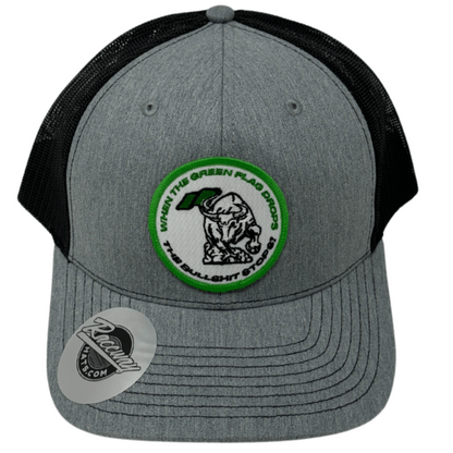 6-Panel Snapback Trucker Hat with "When The Green Flag Drops The Bullshit Stops" Patch